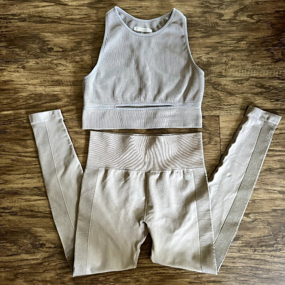 High Waist Leggings and Cut Out Sport Bra Top